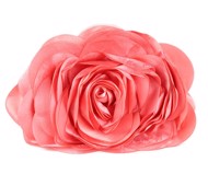 Fest clutch - Rosaly; koral rose - sød fest taske i satin 